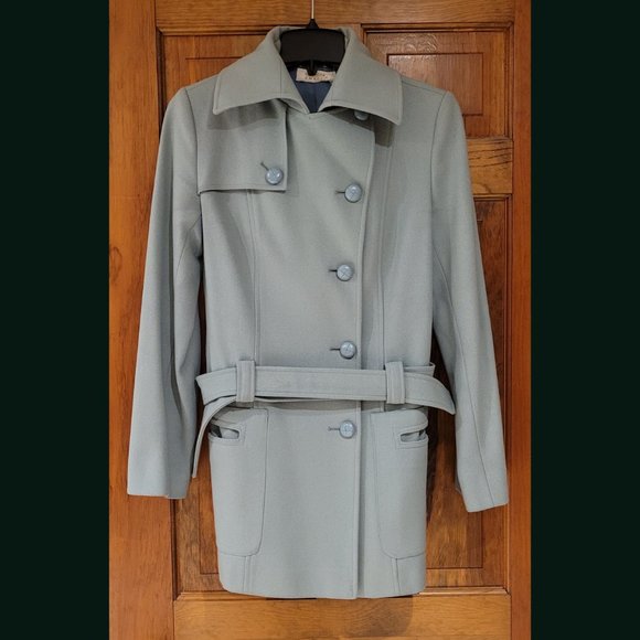 Eleonora Amadei Made in Italy Virgin Wool Green Peacoat (Sz 38 IT) - Picture 2 of 8